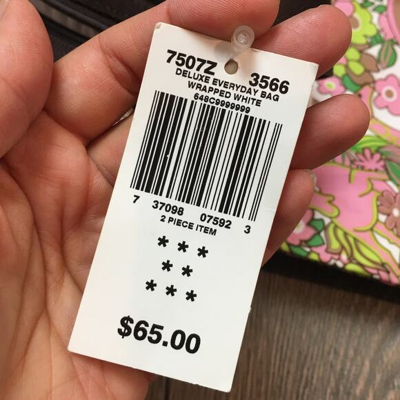 NWT Lesportsac Deluxe Everyday Bag Wrapped White Jungle Animals - Picture 6 of 8